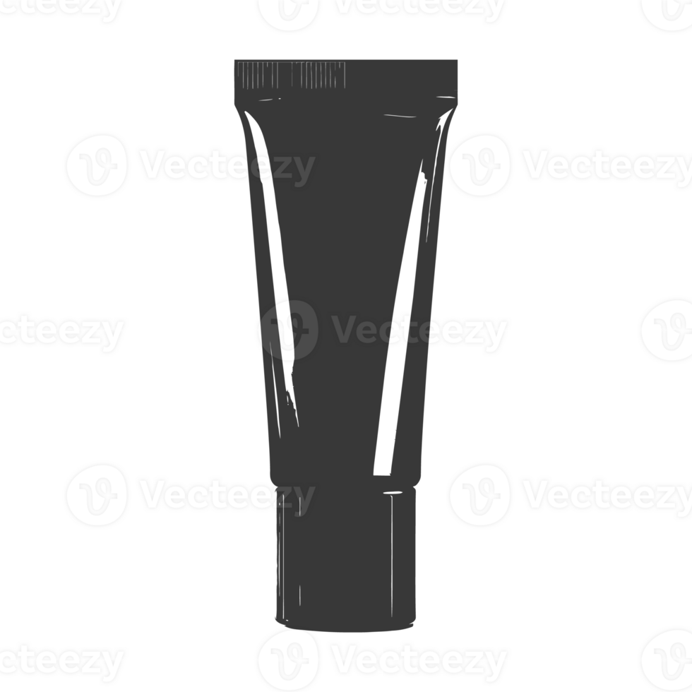 AI generated Silhouette cosmetic tube black color only png