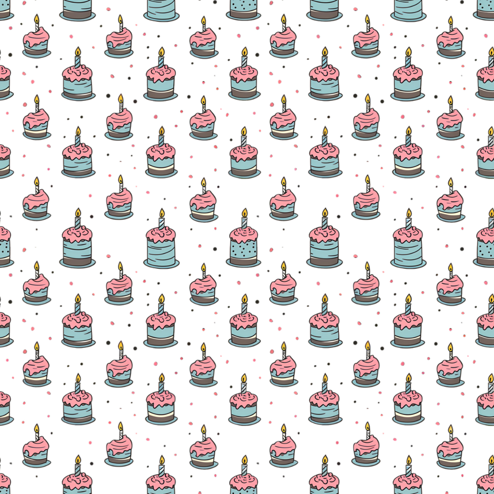 AI generated Birthday Seamless Pattern Background png