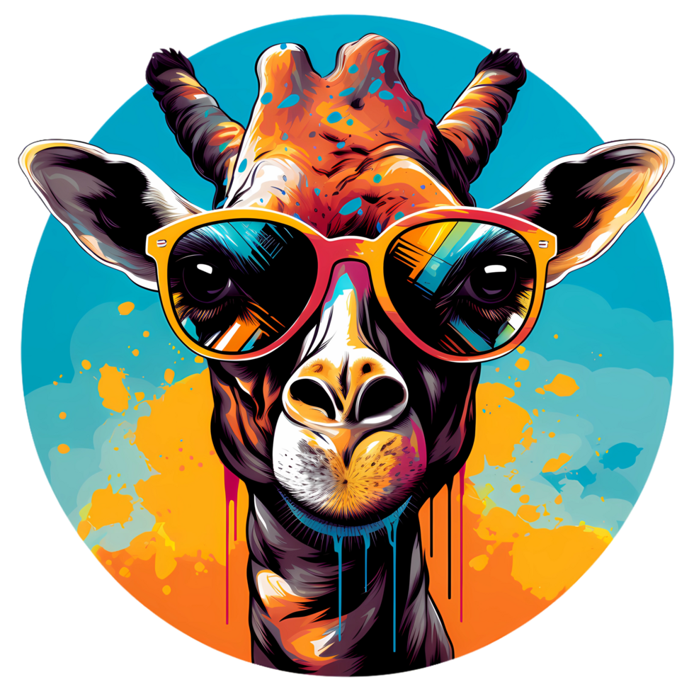 ai generiert cool Giraffe Design zum t Hemd png