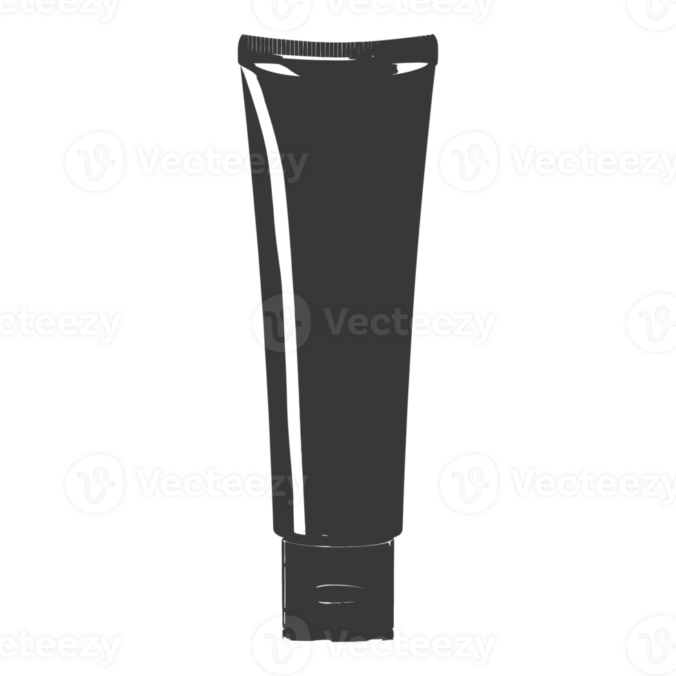AI generated Silhouette cosmetic tube black color only png