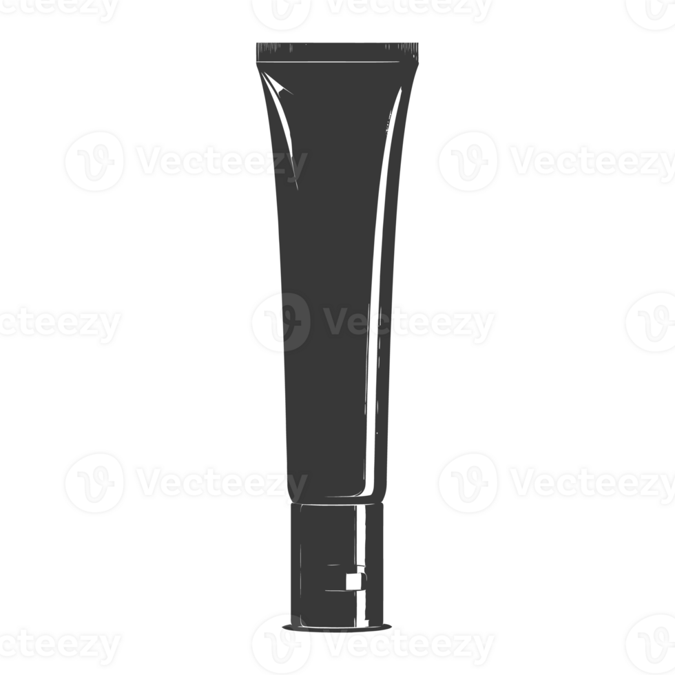 AI generated Silhouette cosmetic tube black color only png