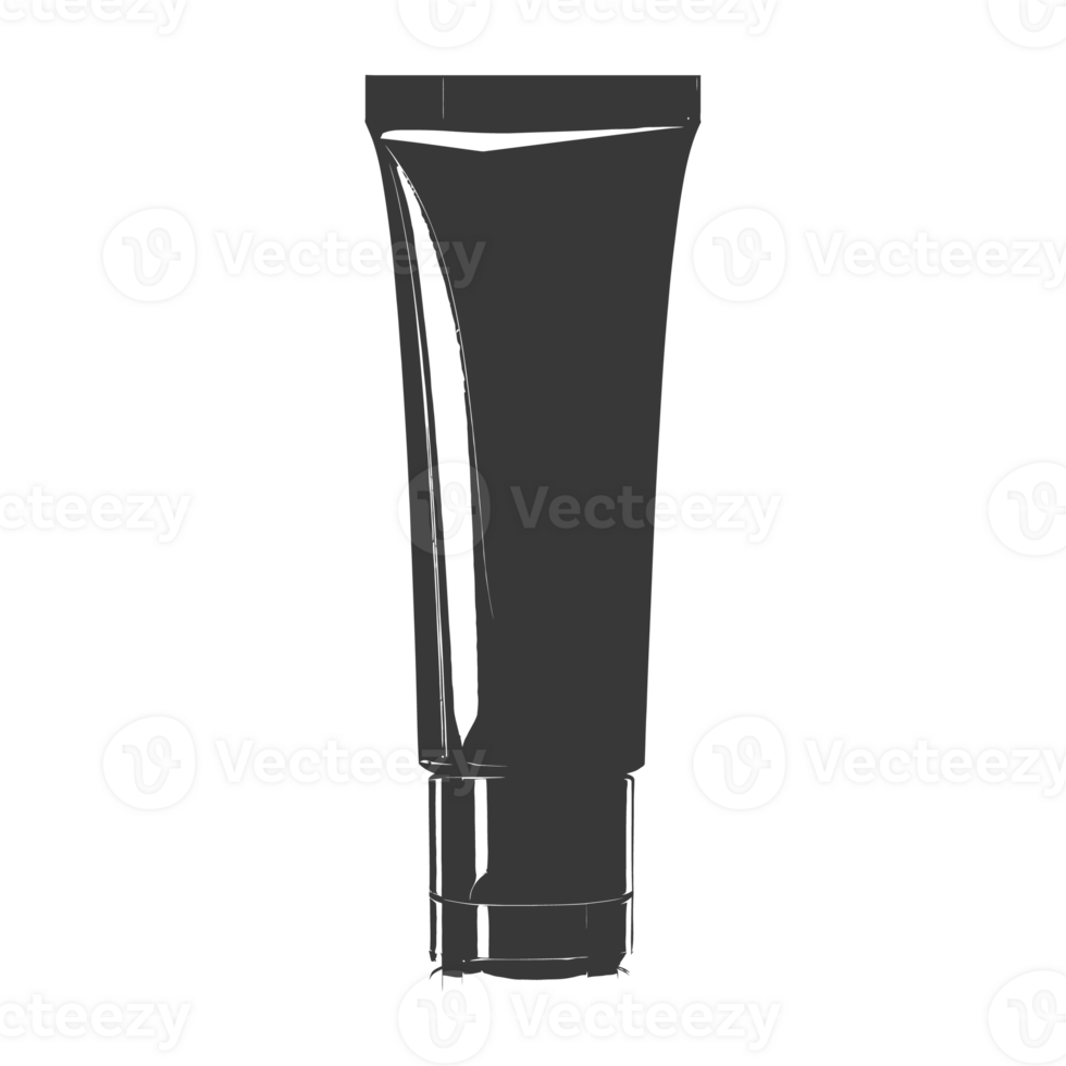 AI generated Silhouette cosmetic tube black color only png
