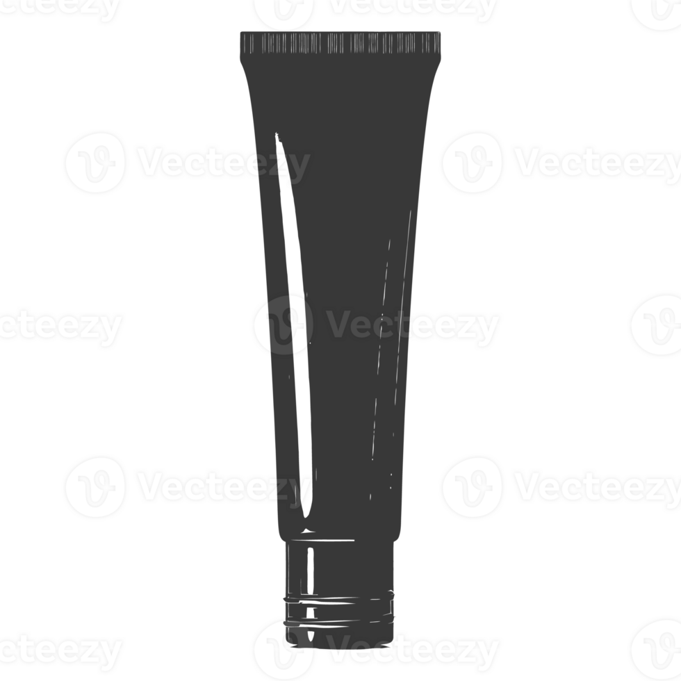 AI generated Silhouette cosmetic tube black color only png