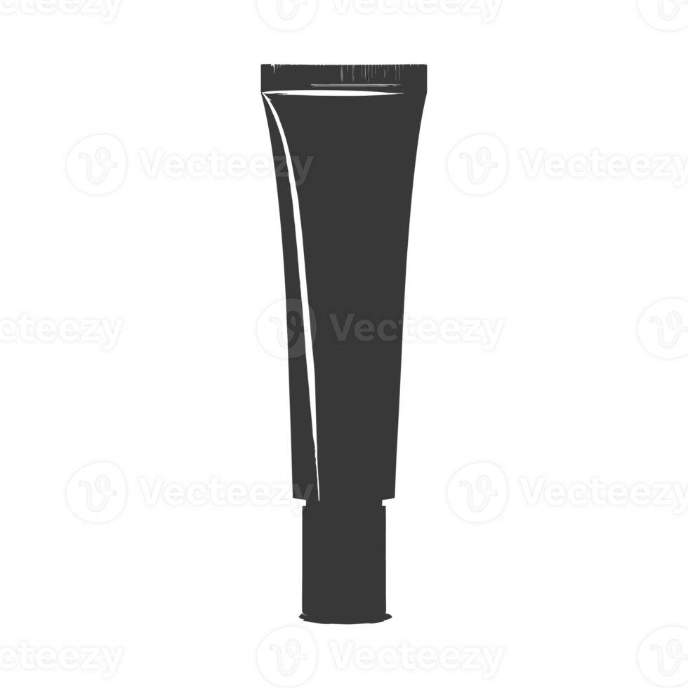 AI generated Silhouette cosmetic tube black color only png