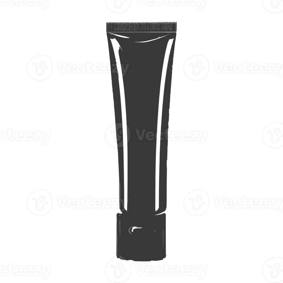 AI generated Silhouette cosmetic tube black color only png