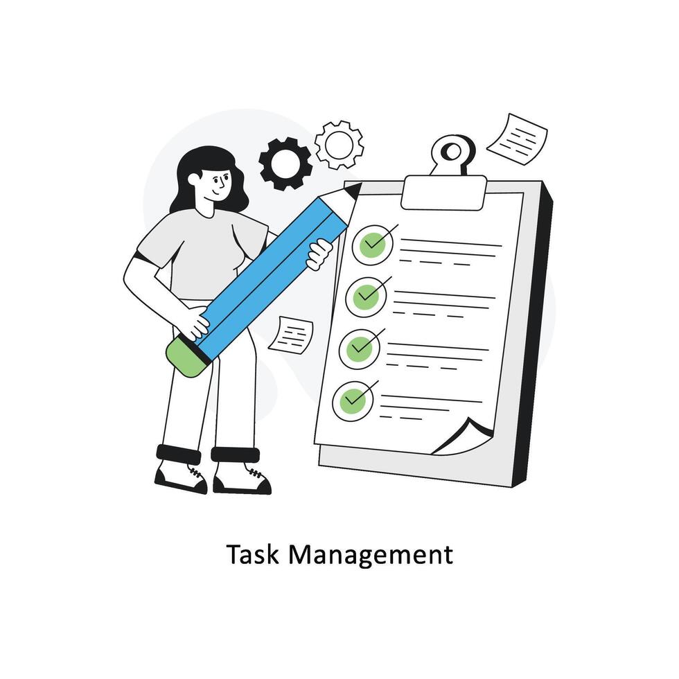 Task Management Flat Style Design Vector illustration. Stock illustration