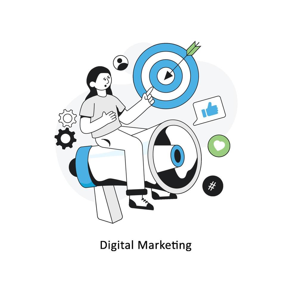Digital Marketing Flat Style Design Vector illustration. Stock illustration