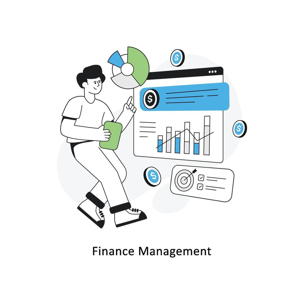 Finance Management Flat Style Design Vector illustration. Stock illustration