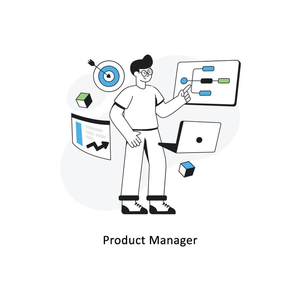 Product Manager Flat Style Design Vector illustration. Stock illustration