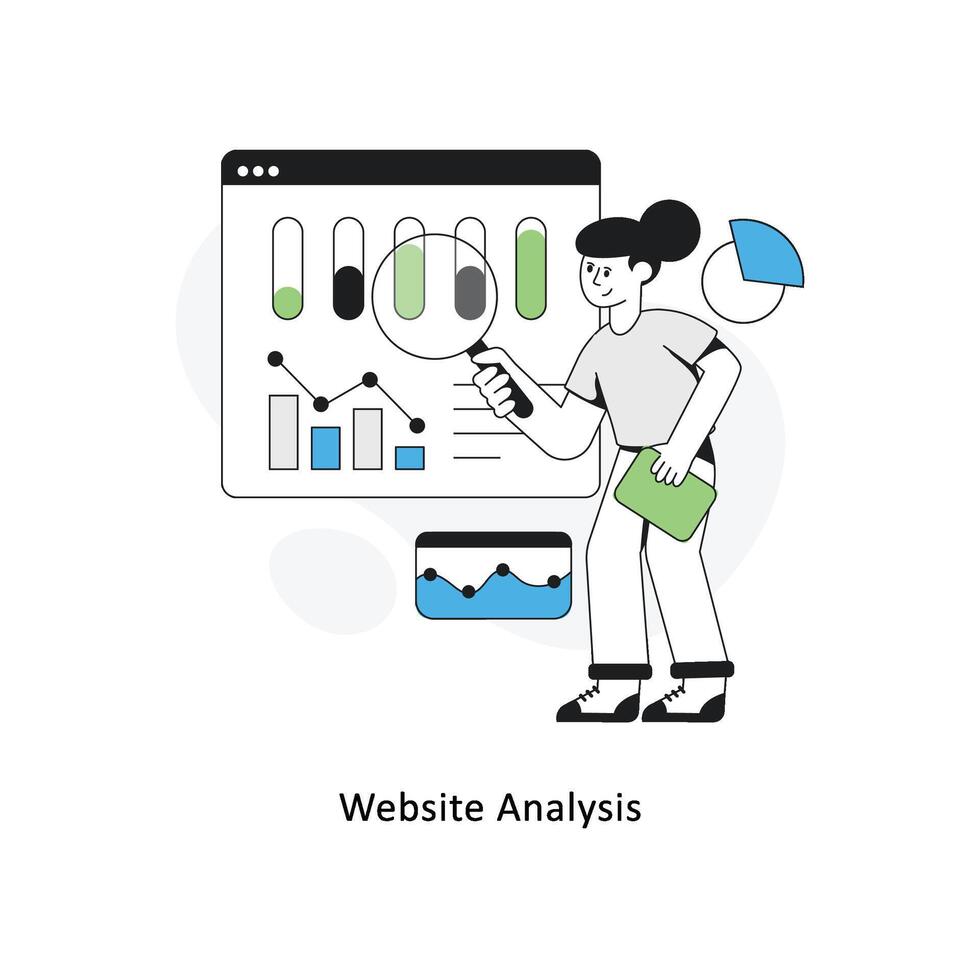 Website Analysis Flat Style Design Vector illustration. Stock illustration