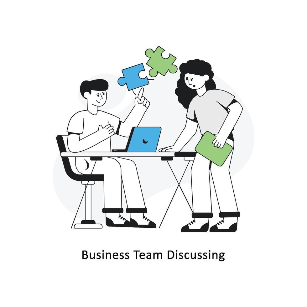 Business Team Discussing  Flat Style Design Vector illustration. Stock illustration