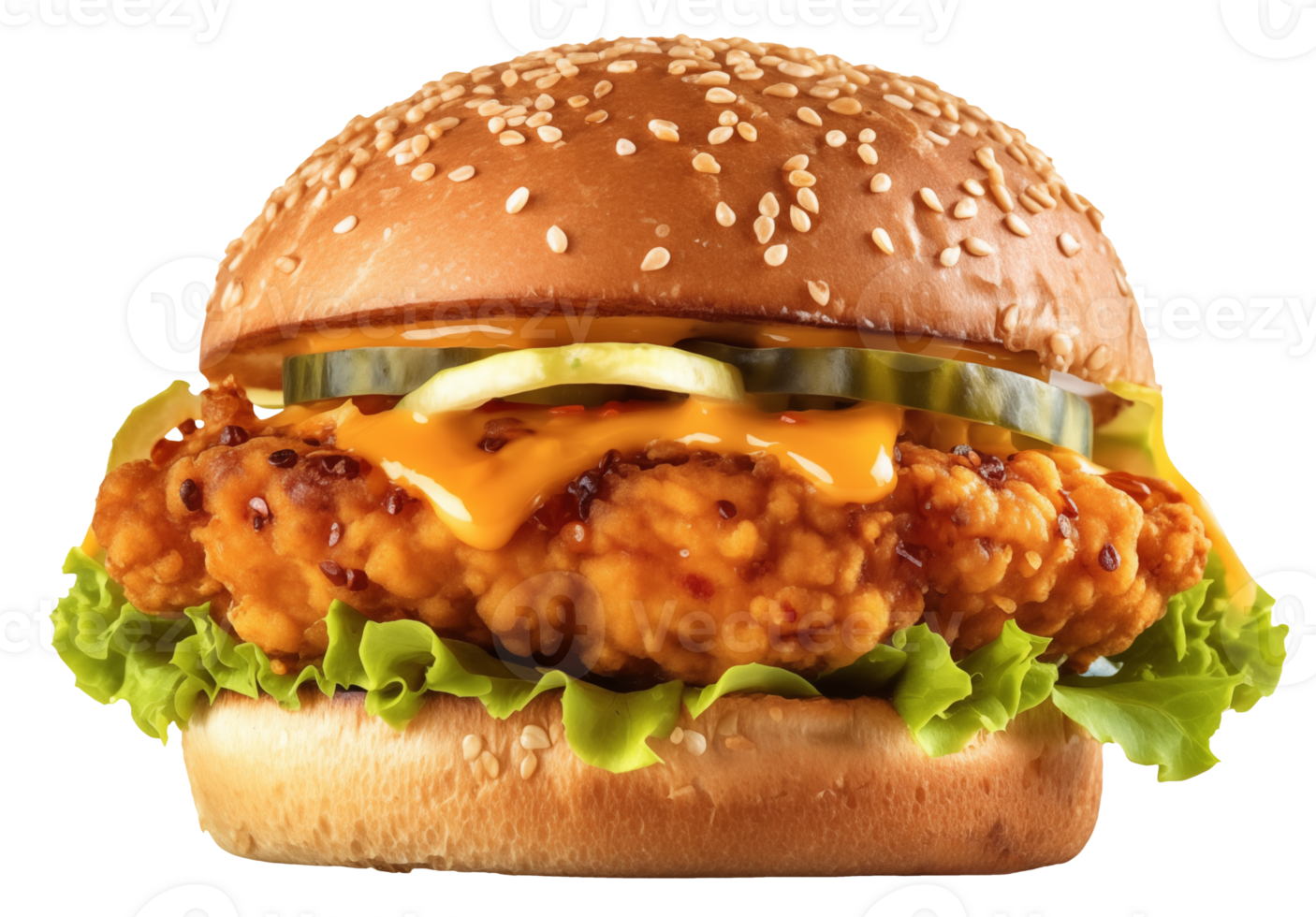AI generated Appetizing burger on transparent background png
