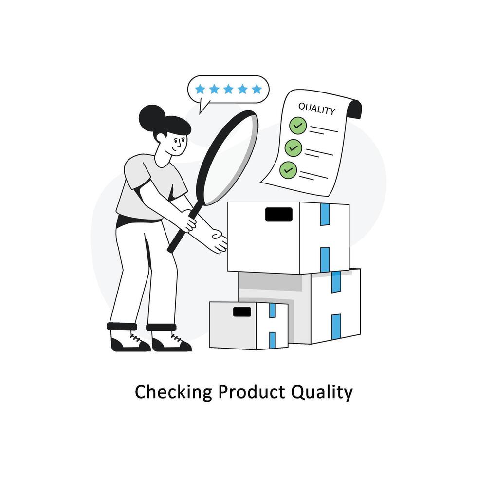 Checking Product Quality Flat Style Design Vector illustration. Stock illustration