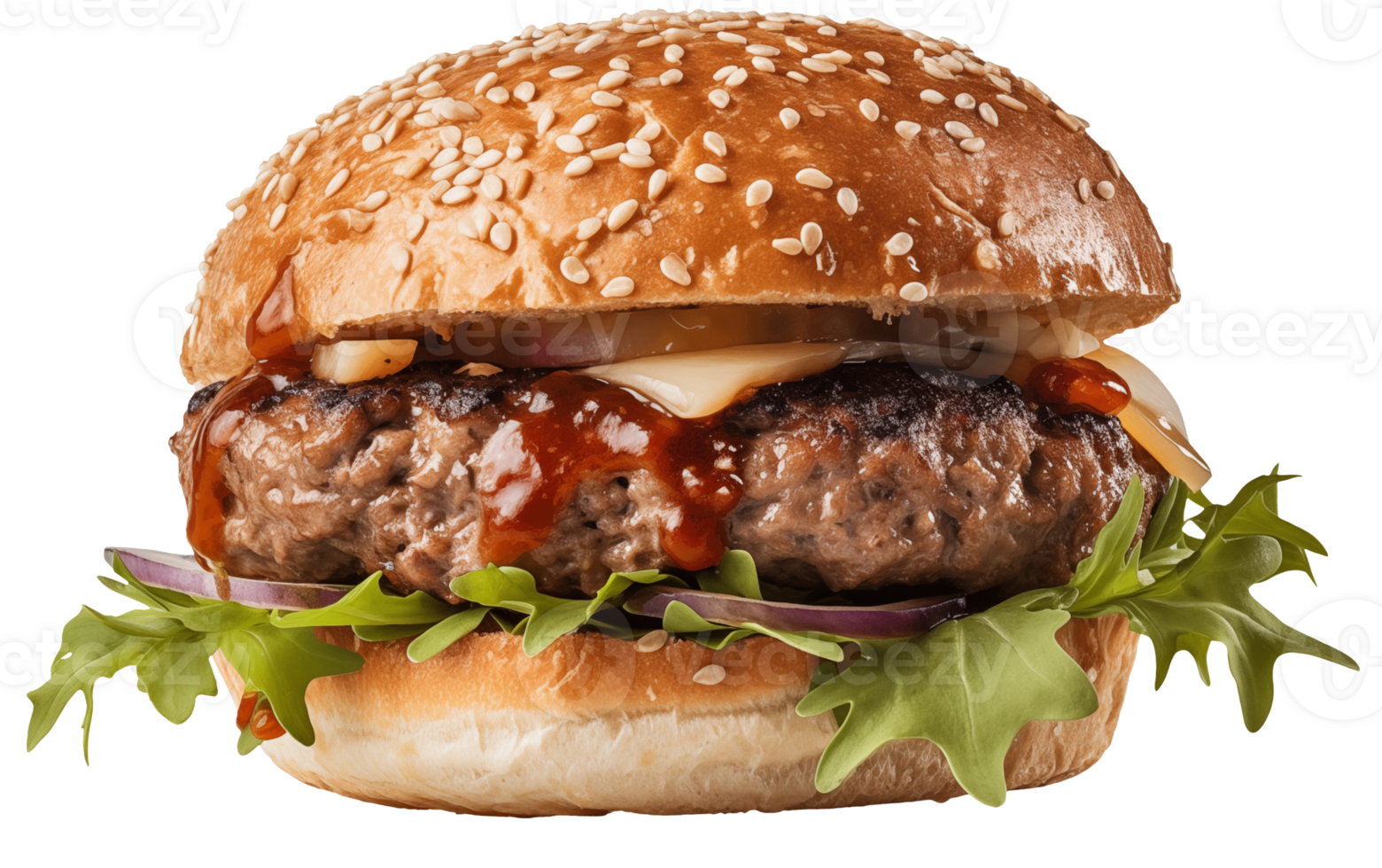 AI generated Appetizing burger on transparent background png