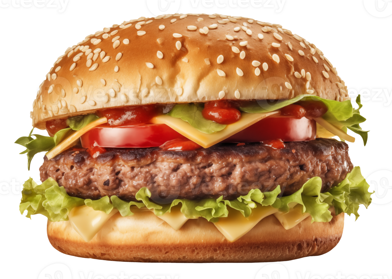 AI generated Appetizing burger on transparent background png