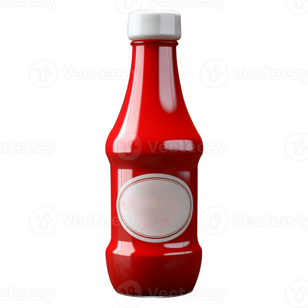 AI generated Blank Ketchup Bottle with White Label PNG