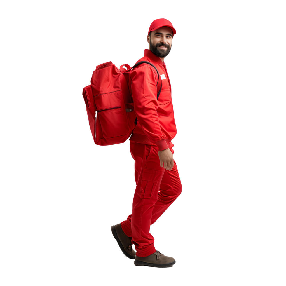 AI generated Delivery Courier Doing a Pose Ready to Work png