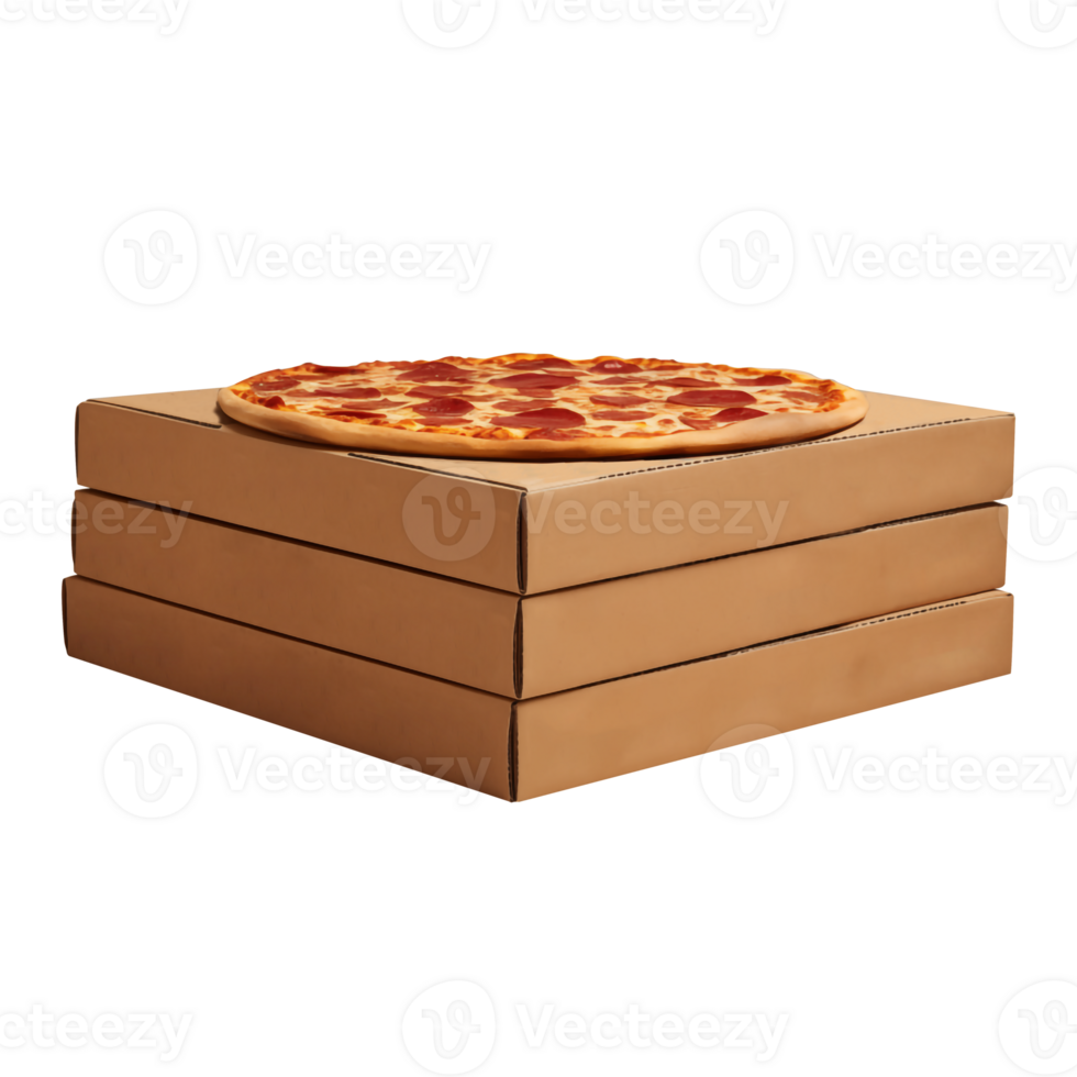 ai generado Pizza en 3 cajas png