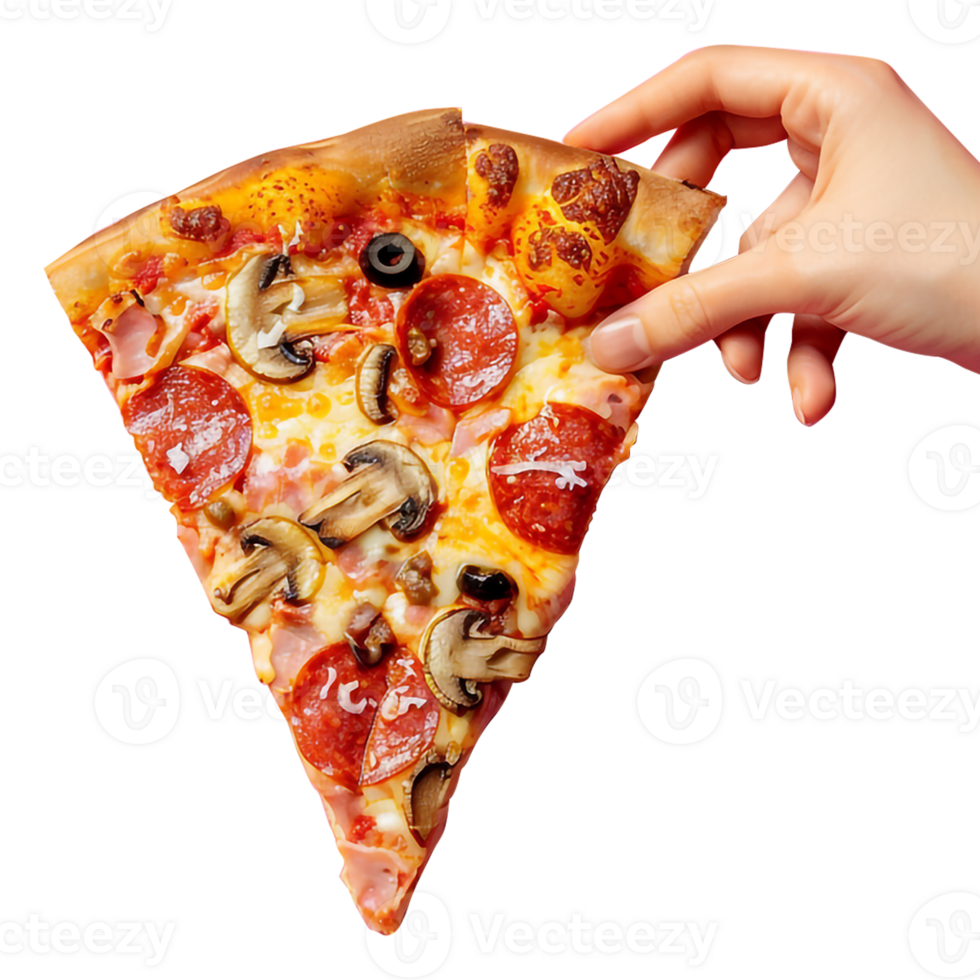 AI generated Delicious Handed Pizza PNG