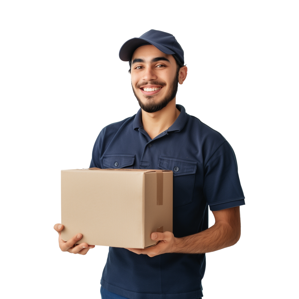 AI generated Deliveryman Delivering a Box of Package png