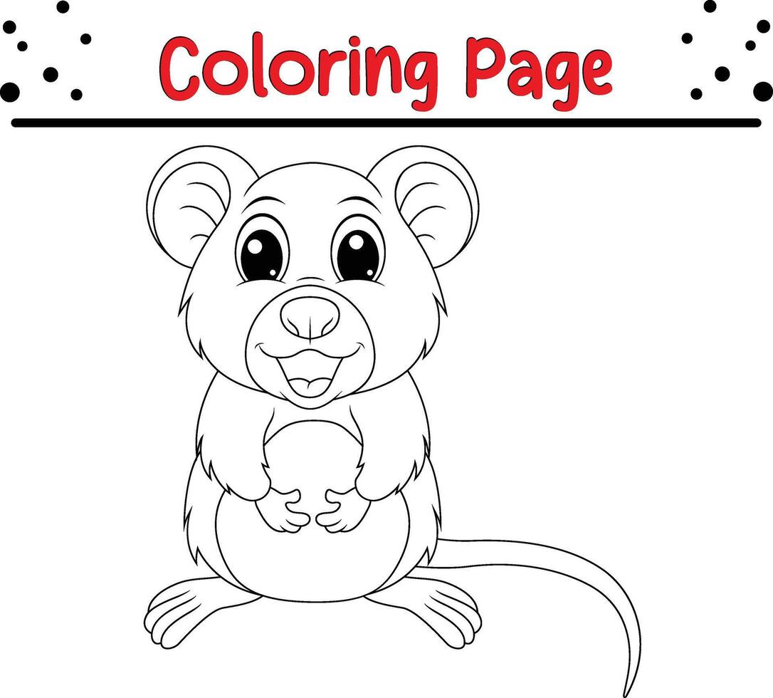 Cute animal coloring page for kids vector