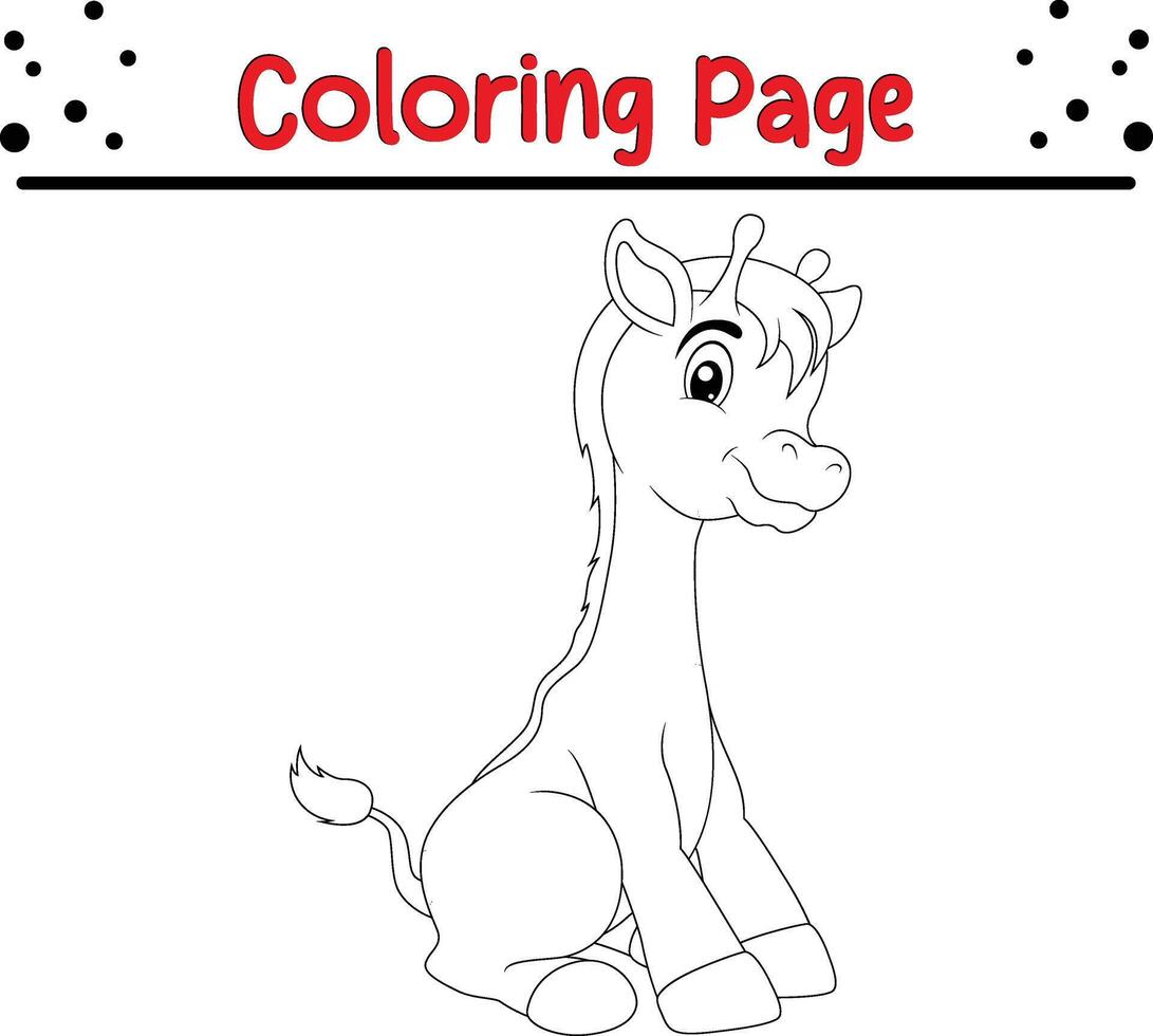 baby giraffe coloring page for kids vector