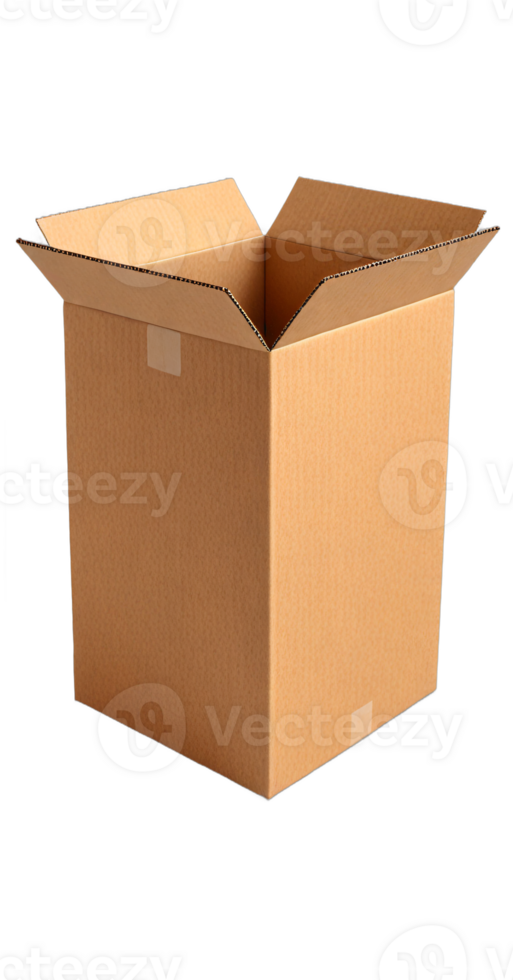 AI generated cardboard box isolated transparent background PNG