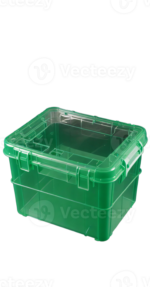AI generated green plastic box isolated transparent background PNG