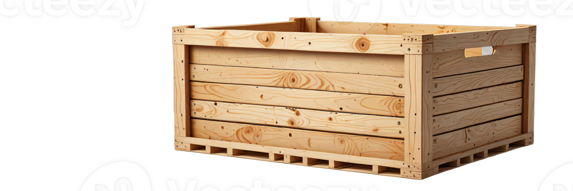 AI generated crate box isolated transparent background PNG
