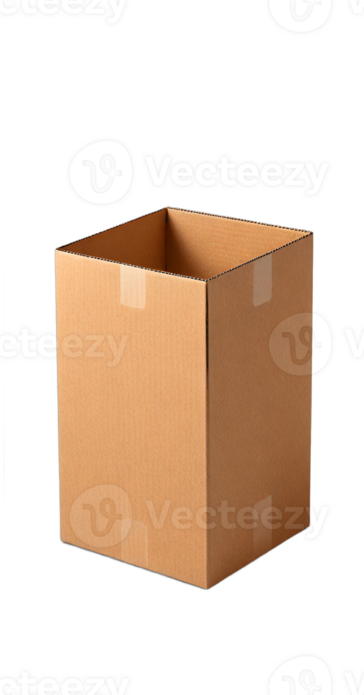 AI generated cardboard box isolated transparent background PNG