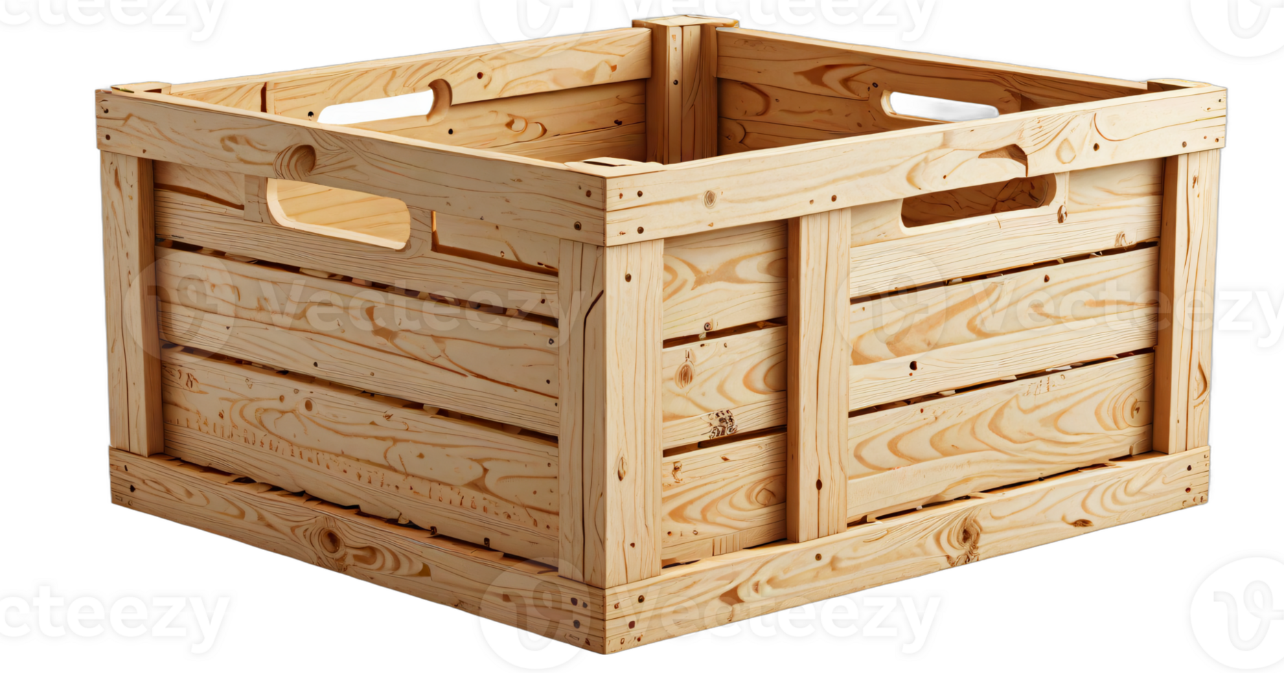 AI generated crate box isolated transparent background PNG