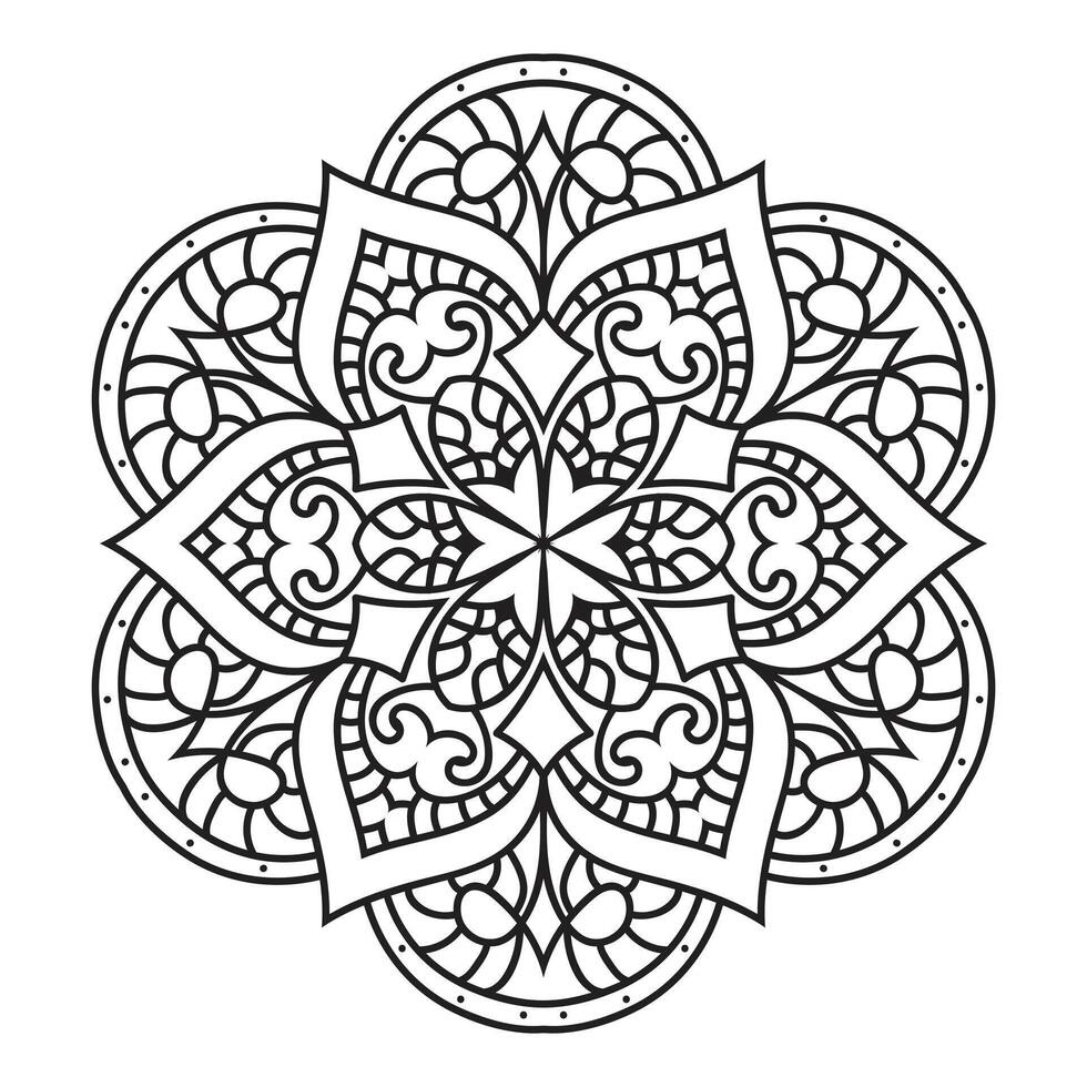 Mandala for  adult coloring book vector