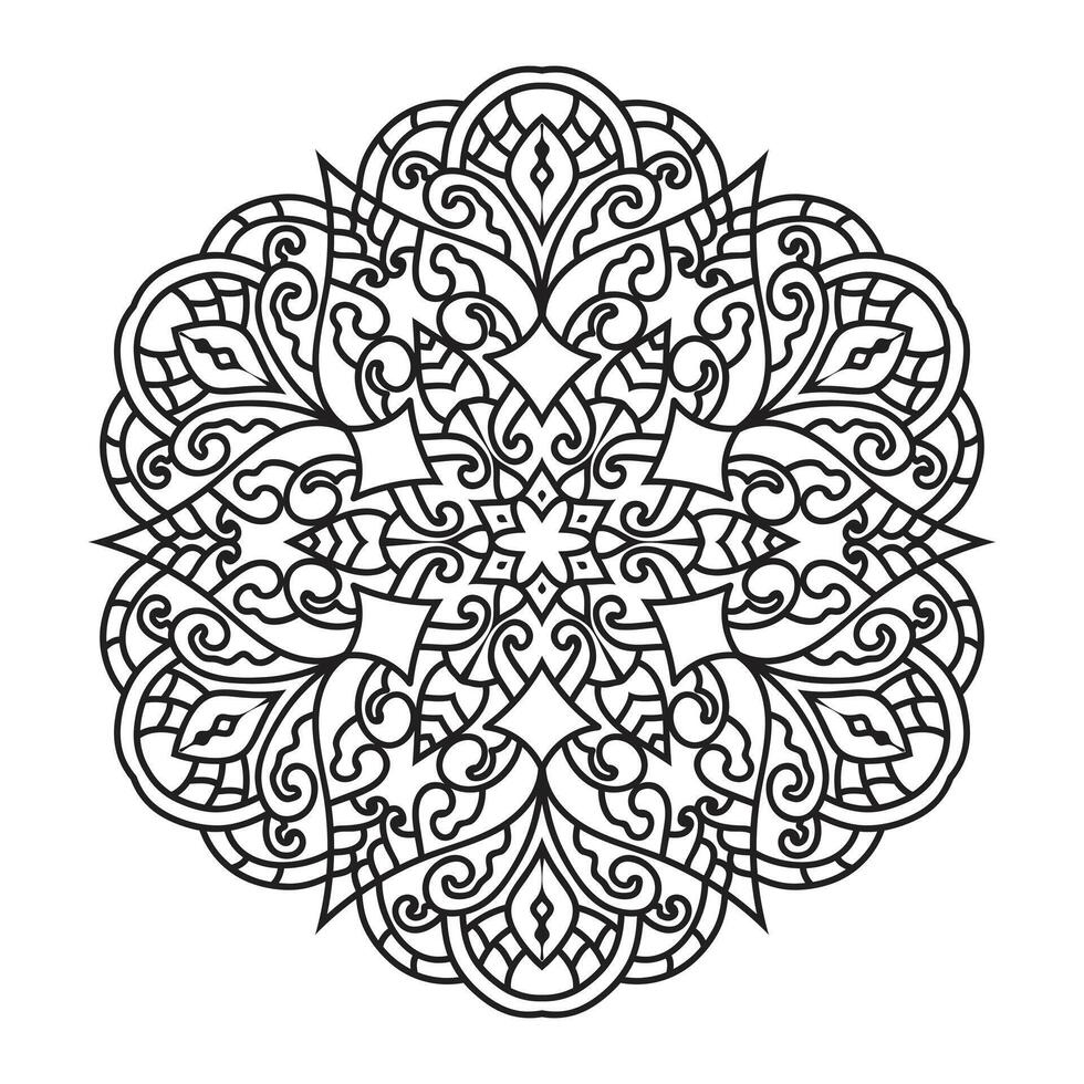 Mandala for  adult coloring book vector