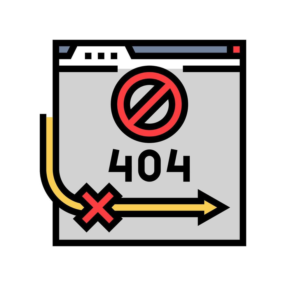 404 error seo color icono vector ilustración