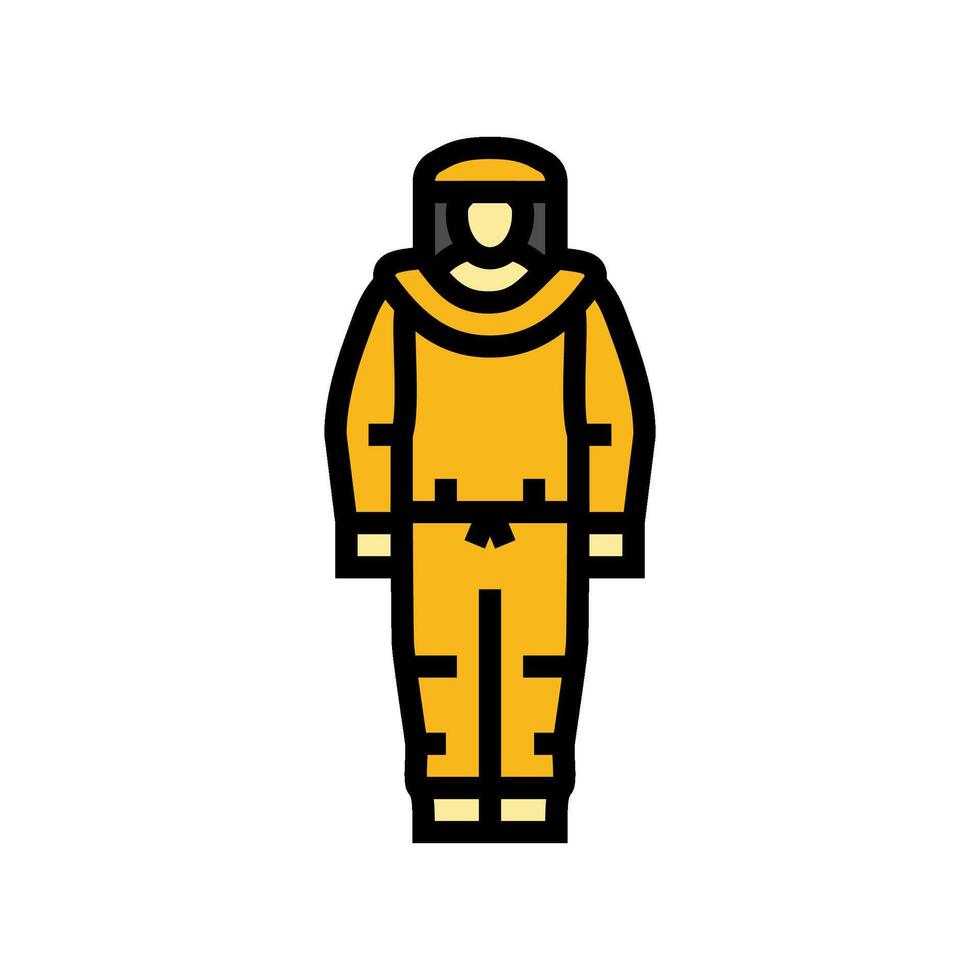 biohazard suit ppe protective equipment color icon vector illustration