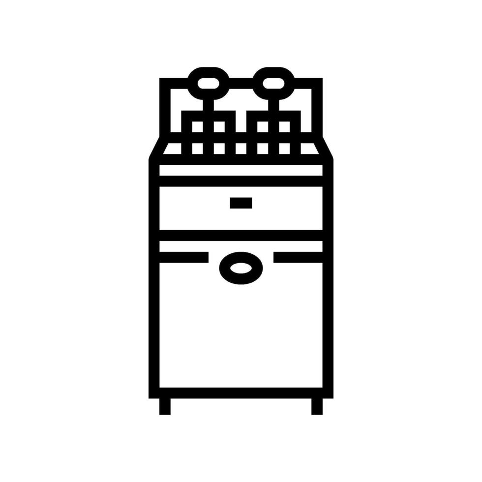 fryer restaurant equipment line icon vector illustration