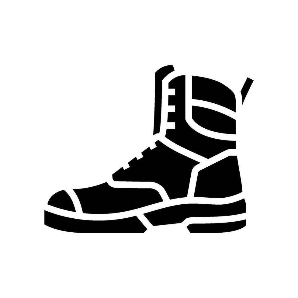 la seguridad botas ppe protector equipo glifo icono vector ilustración