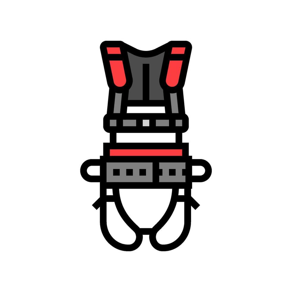 safety harness ppe protective equipment color icon vector illustration