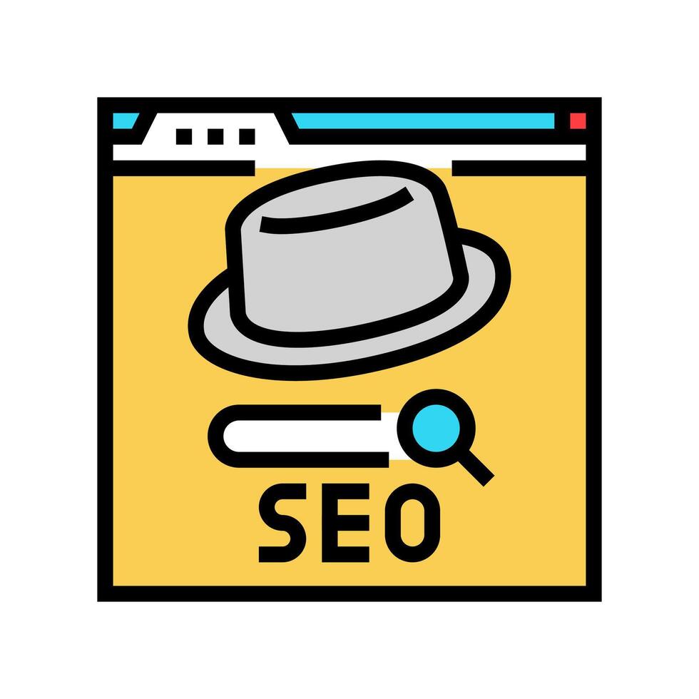 gray hat seo color icon vector illustration