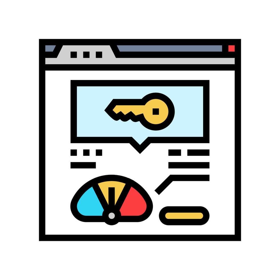 keyword difficulty seo color icon vector illustration