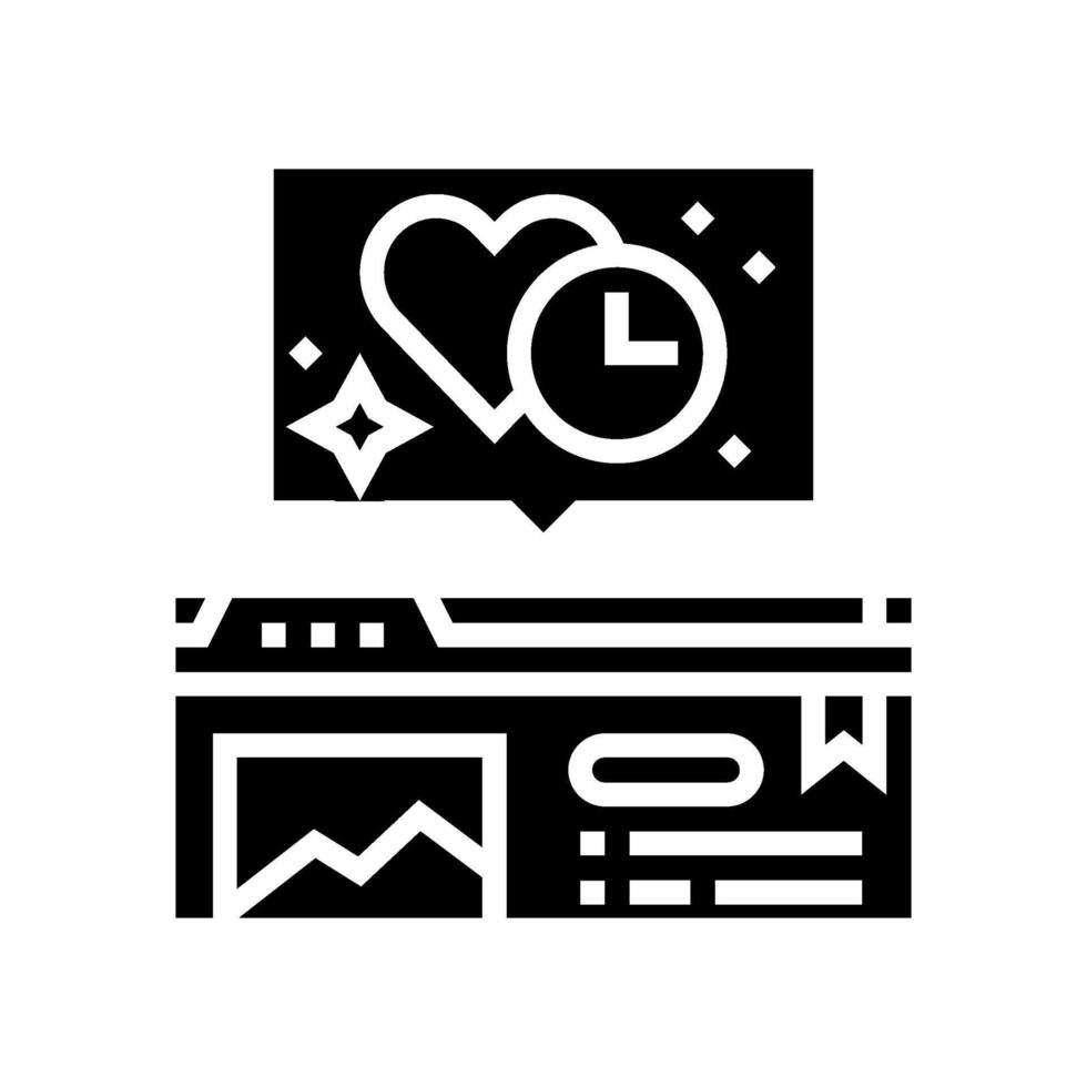 evergreen content seo glyph icon vector illustration
