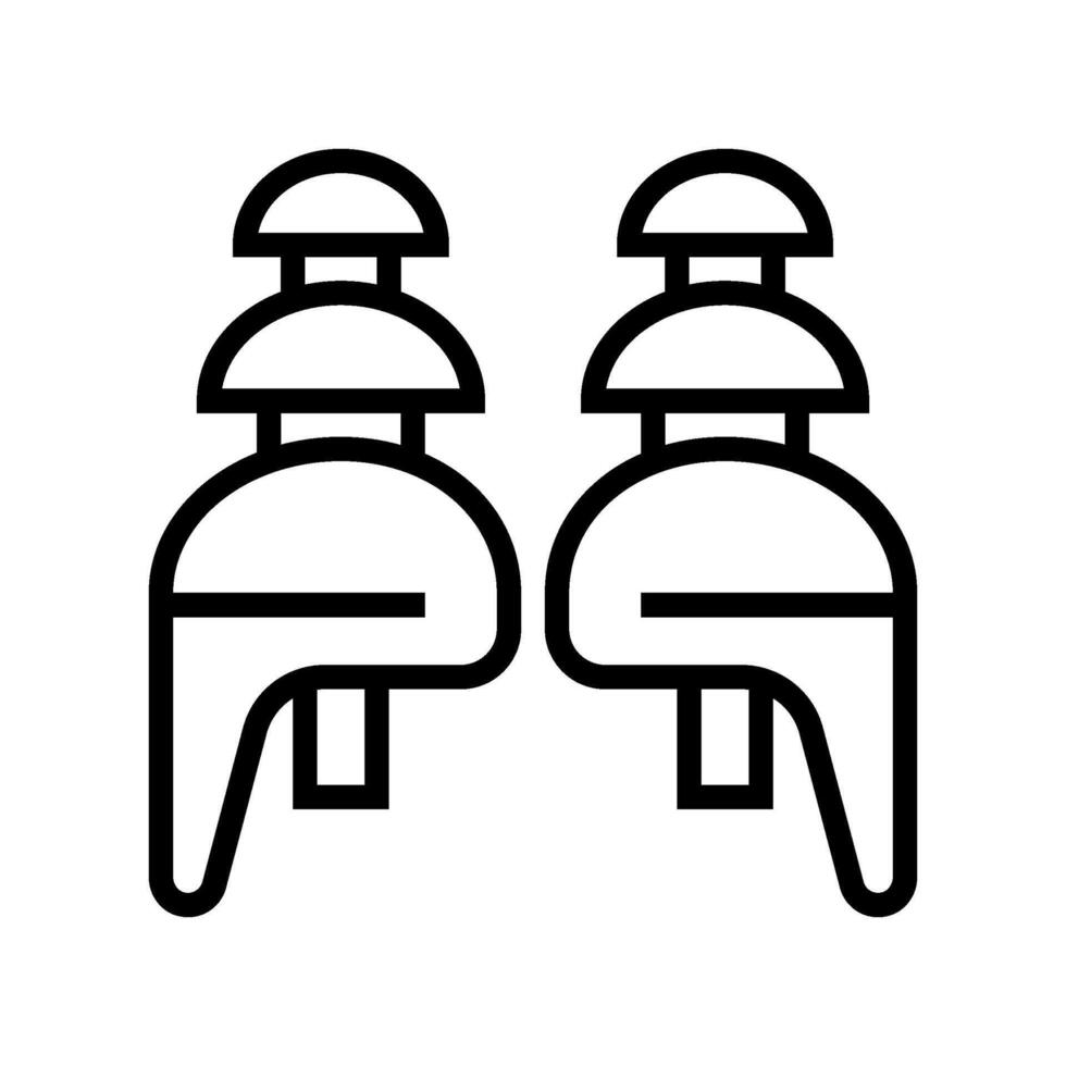 ear plugs ppe protective equipment line icon vector illustration