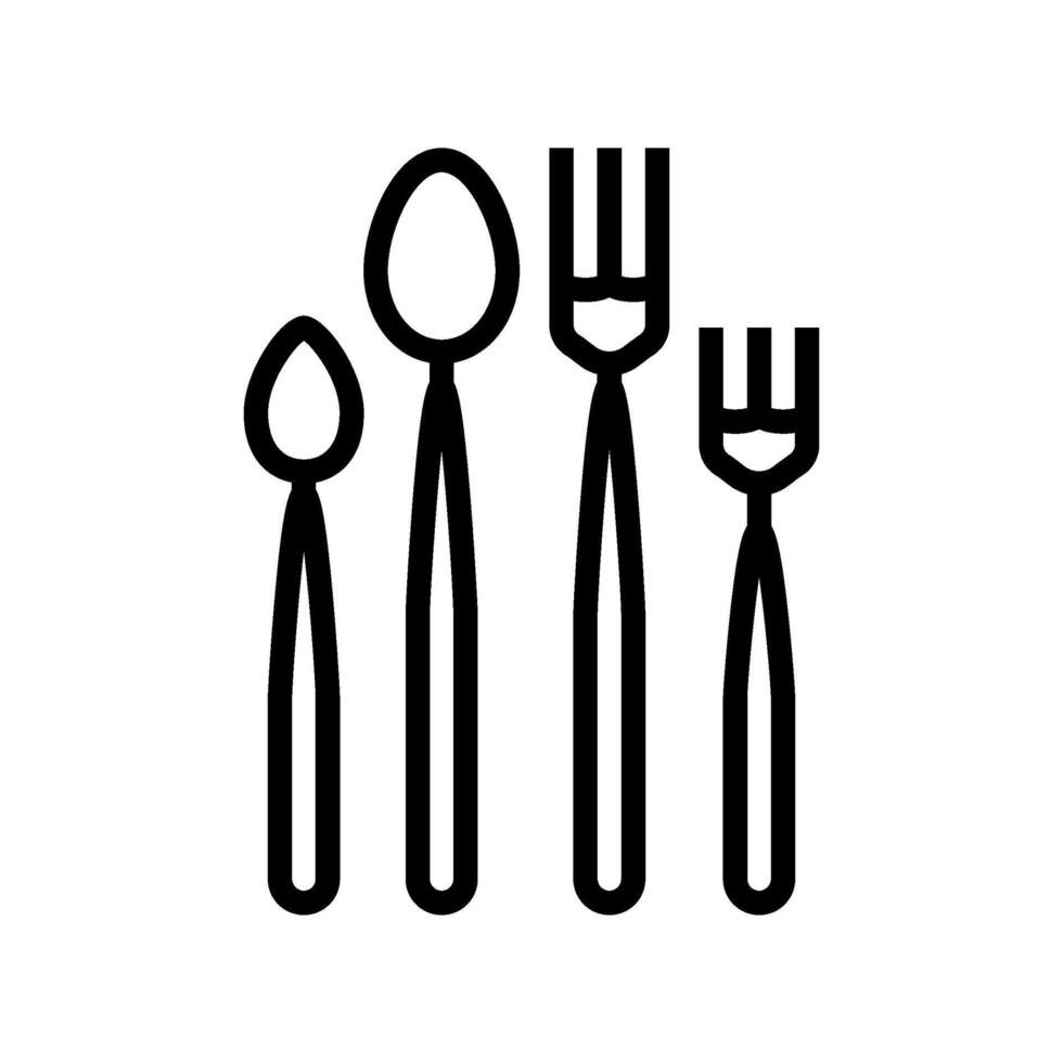 flatware restaurant equipment line icon vector illustration