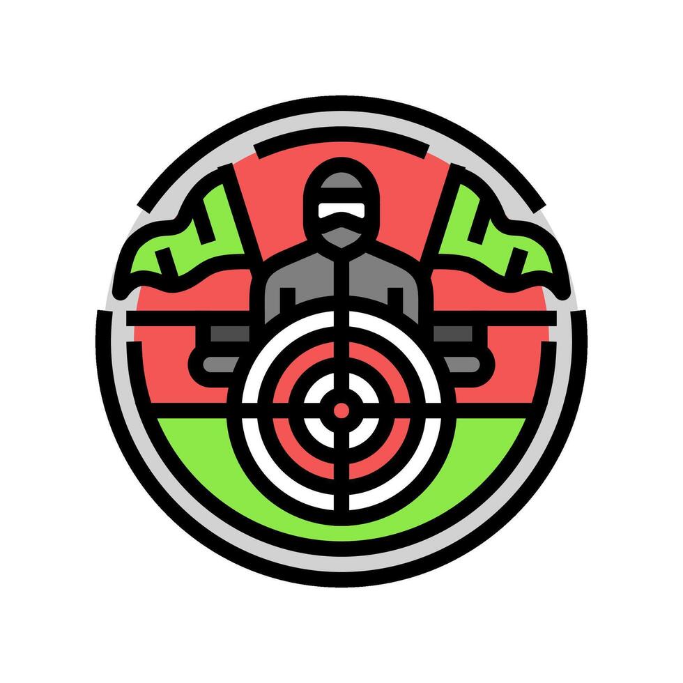 team badge game paintball color icon vector illustration