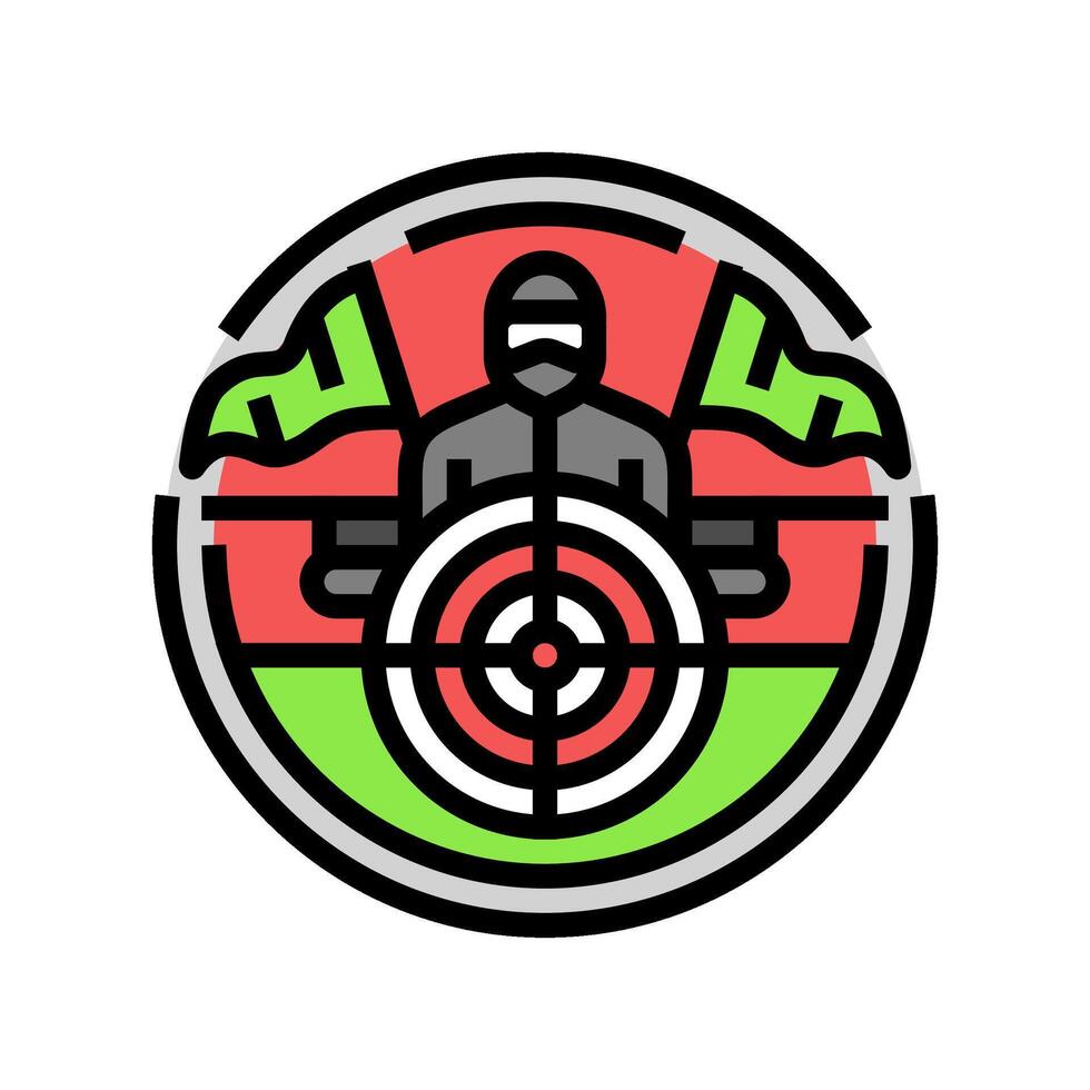 team badge game paintball color icon vector illustration