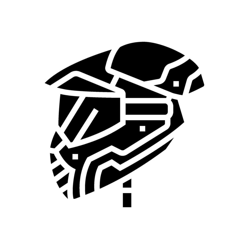 máscara paintball juego glifo icono vector ilustración