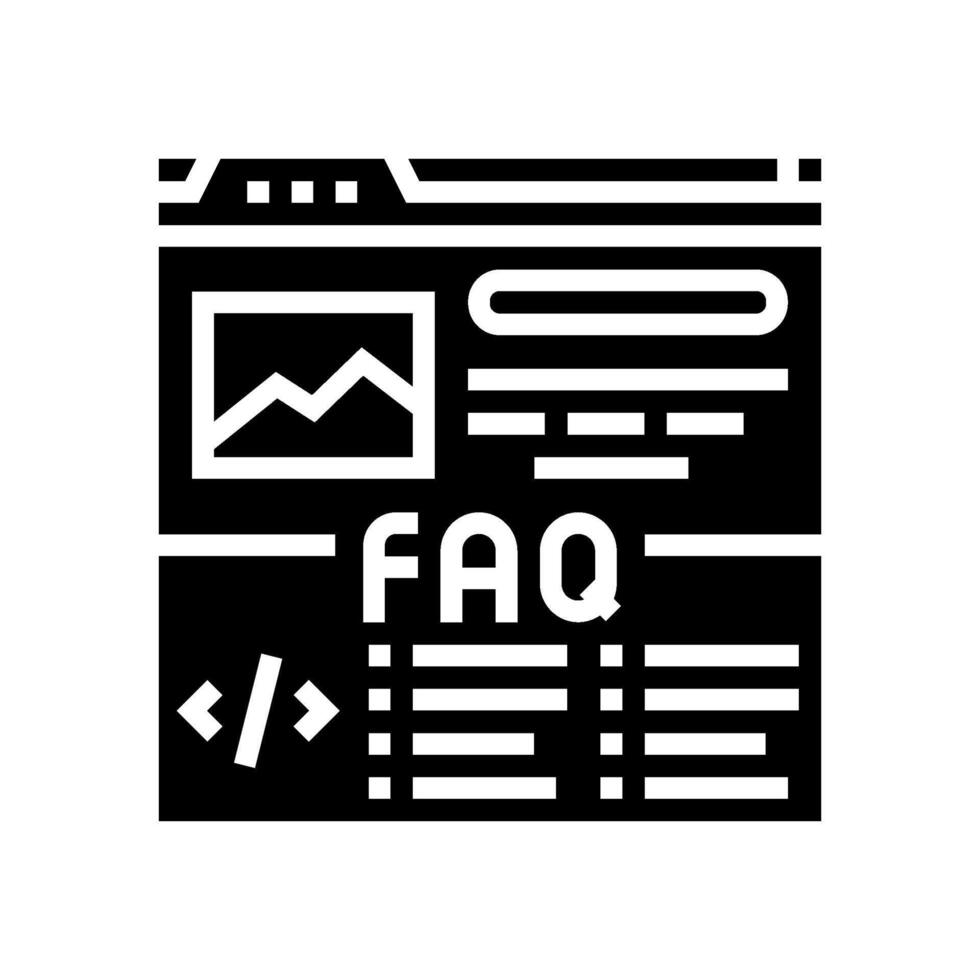 faq schema seo glyph icon vector illustration