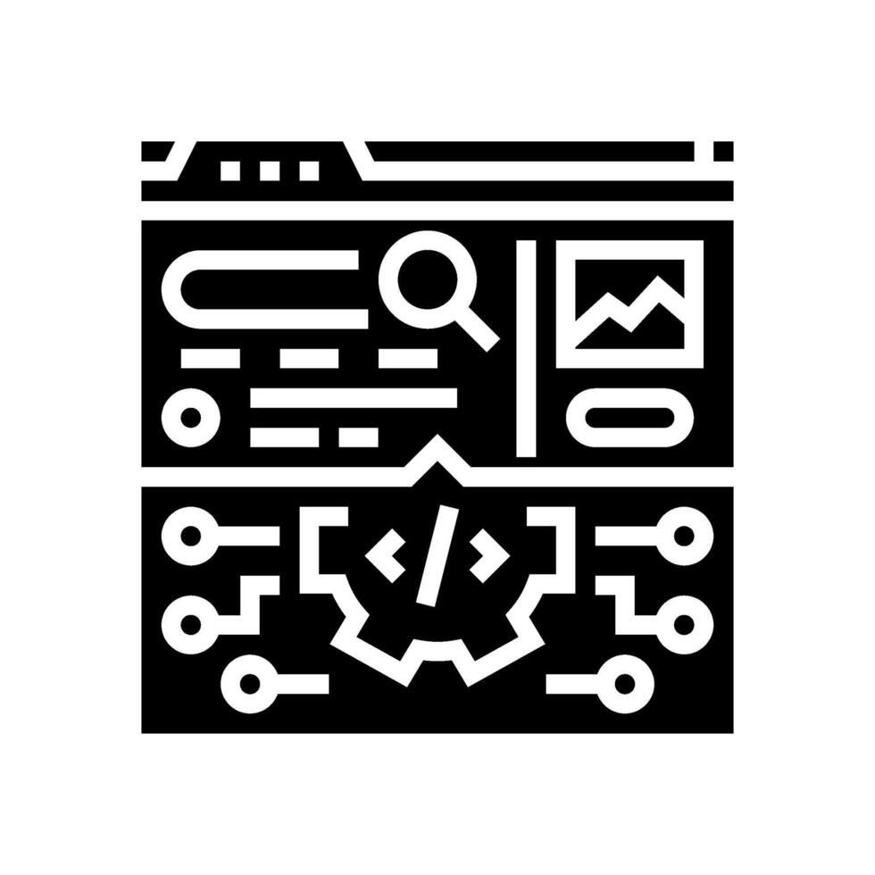 search algorithm seo glyph icon vector illustration