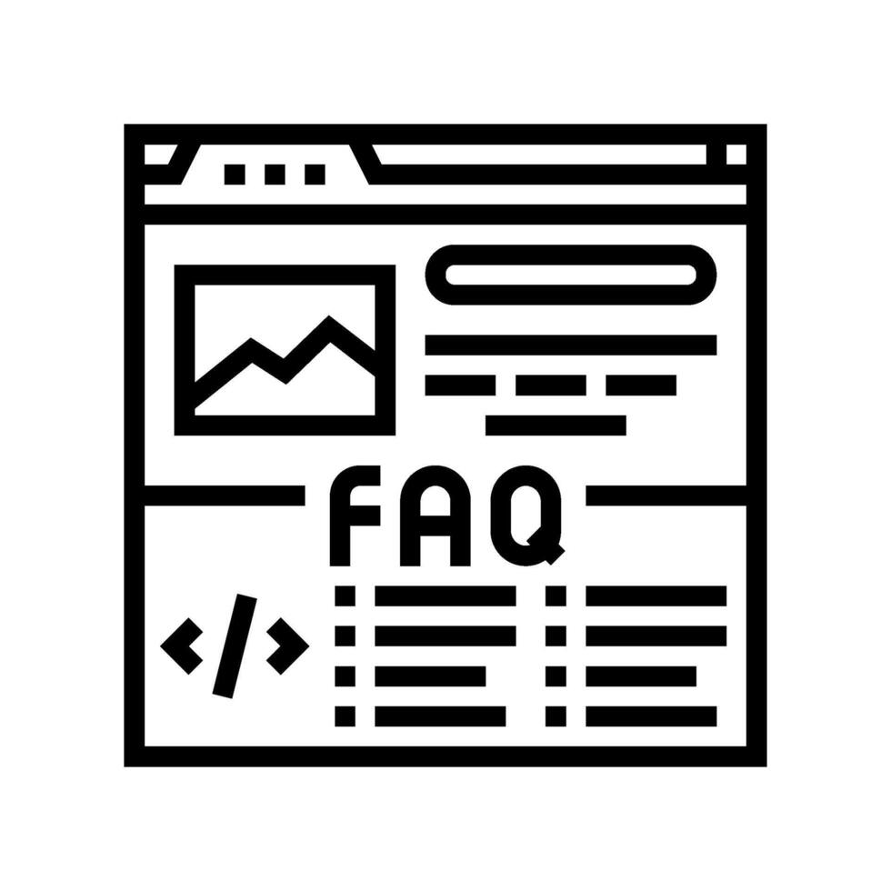 faq schema seo line icon vector illustration