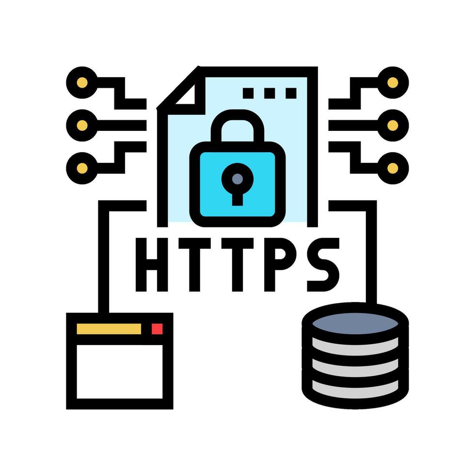 https seo color icon vector illustration